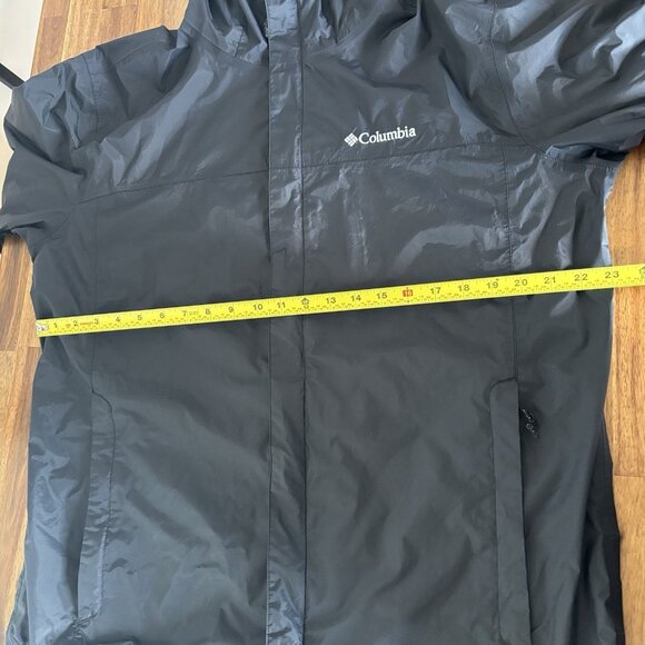 Columbia Rain Jacket Omni-Tech Mens L Black Waterproof Outdoor Hiking Gorp - Picture 16 of 16